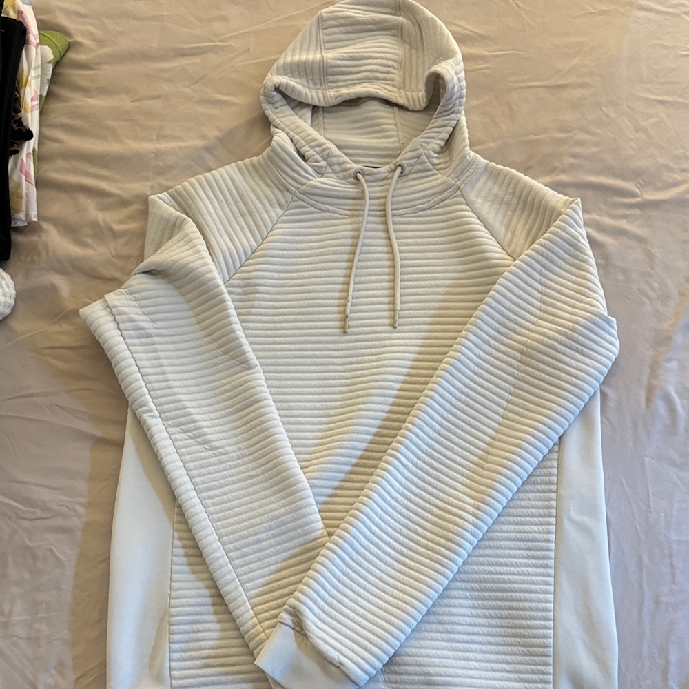 Apana Men's Light Cream Ribbed Hoodie